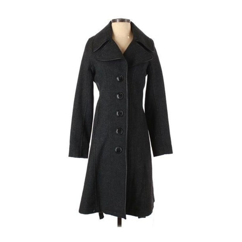I. Spiewak & Sons Women's Size XS Long Wool Coat Long Sleeve Button Front Gray